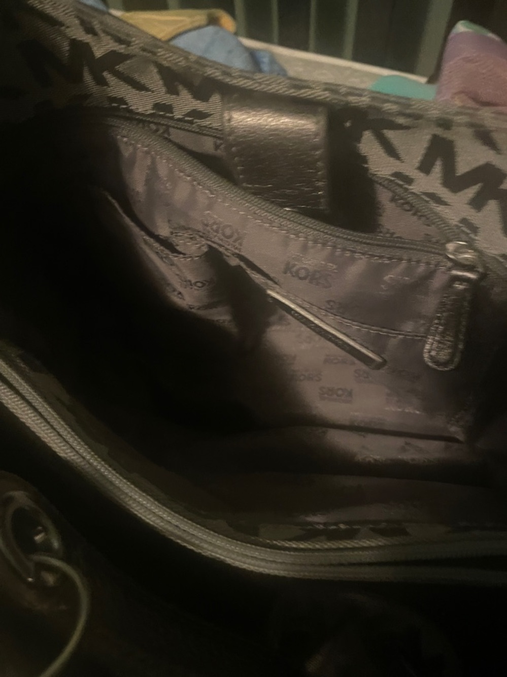 Michael Kors Black and Gray Monogram Shoulder Bag and Wallet - Picture 5 of 7